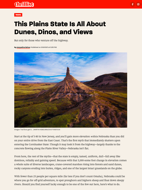 Thrillist Dunes, Dinos and Views Article