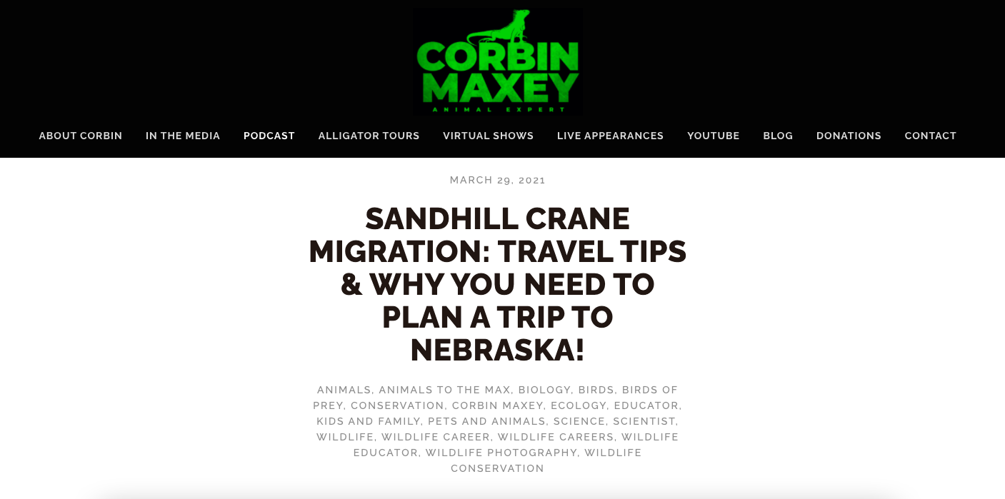 Sandhill Crane Migration Podcast Page