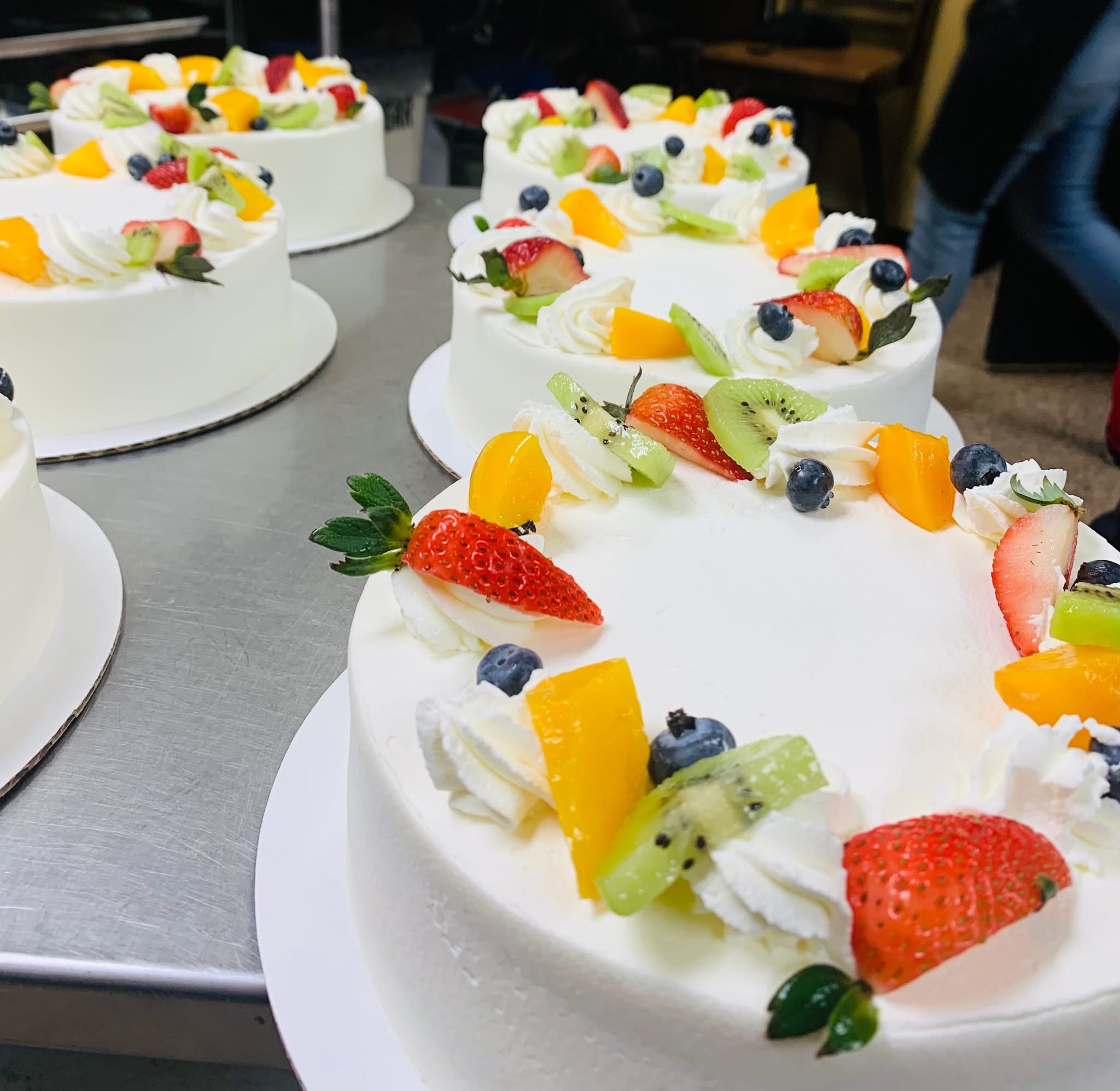 Fruit cake on display.
