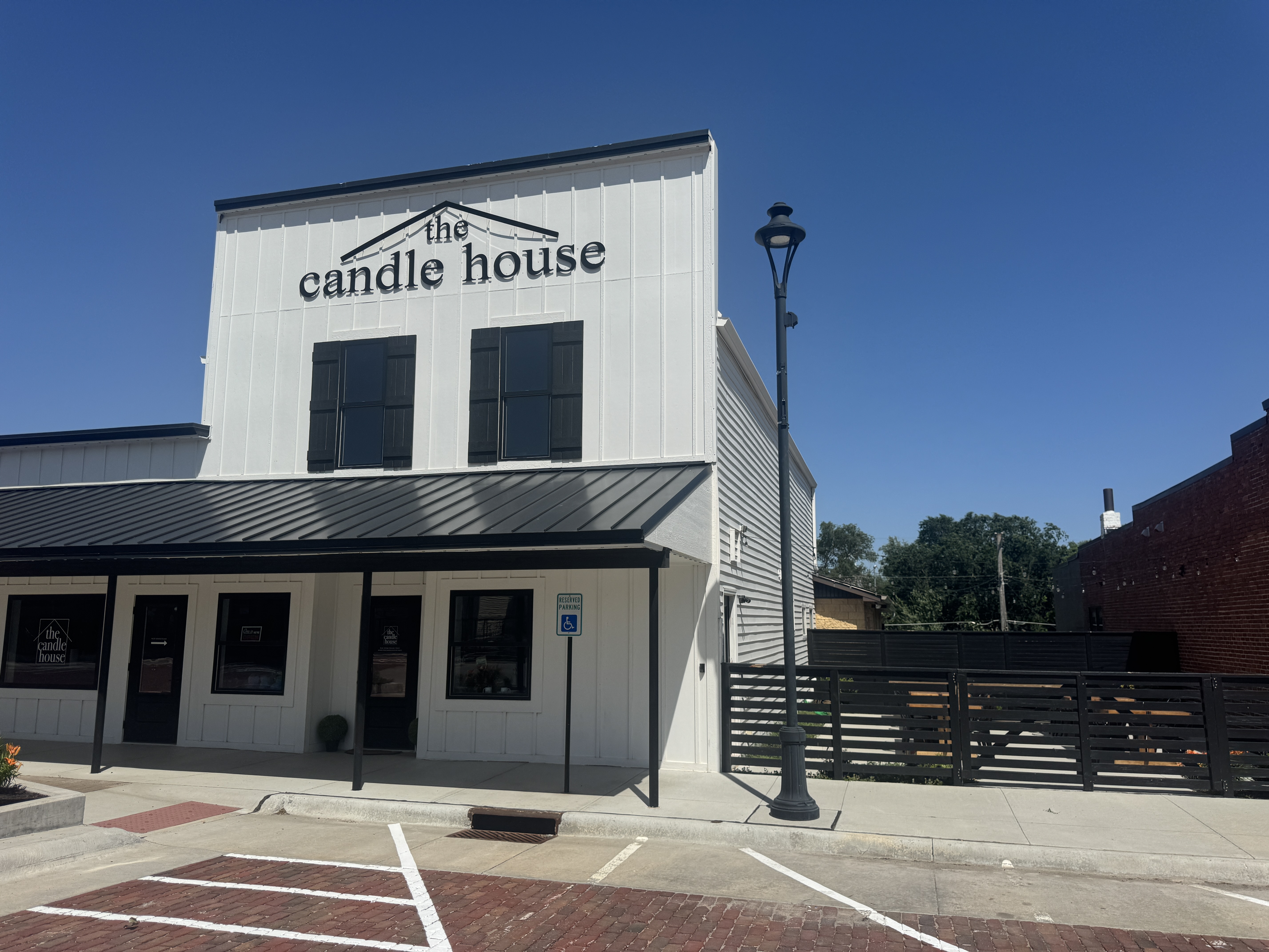 front of the candle house