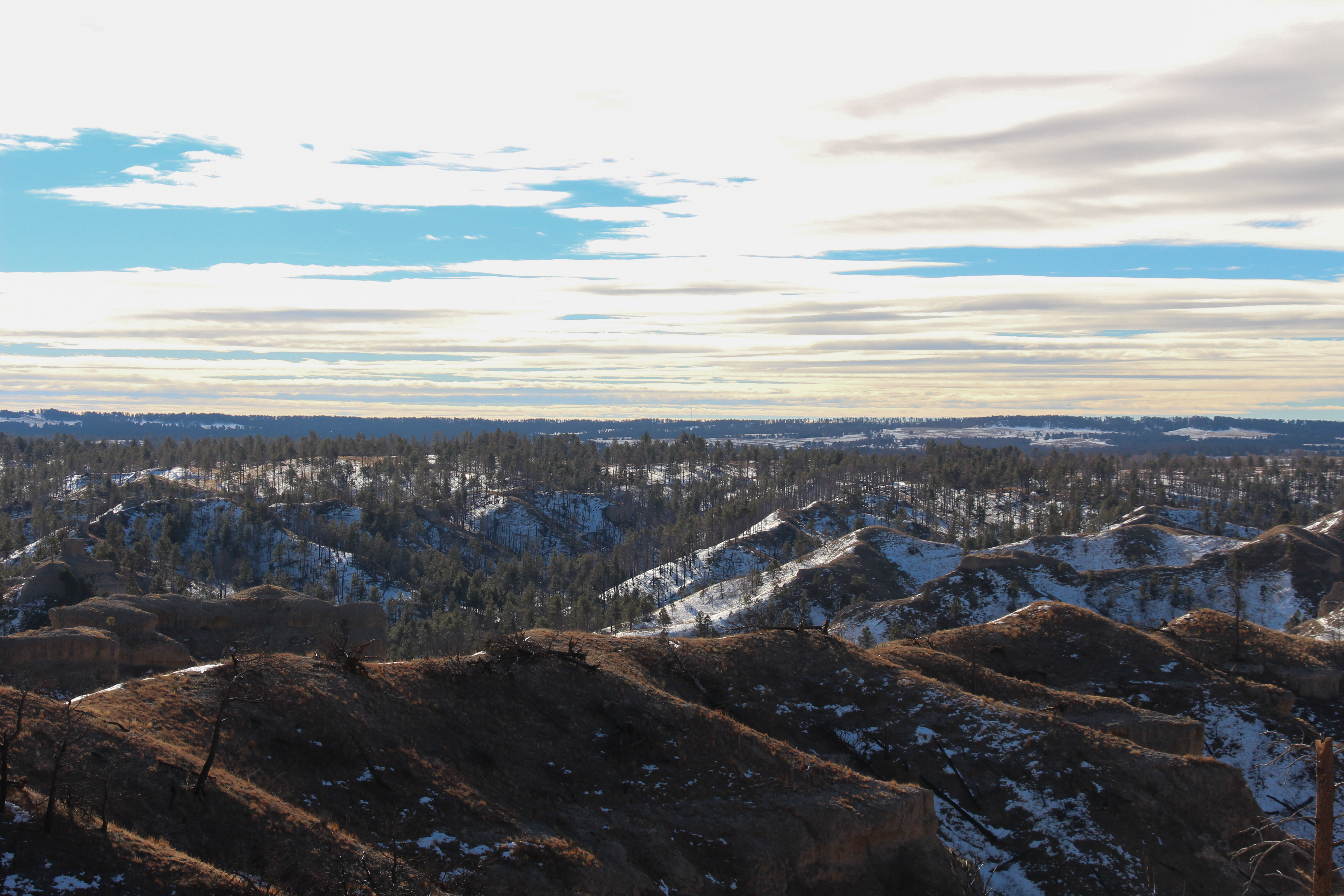 Snowy landscapes of Chadron State Park.