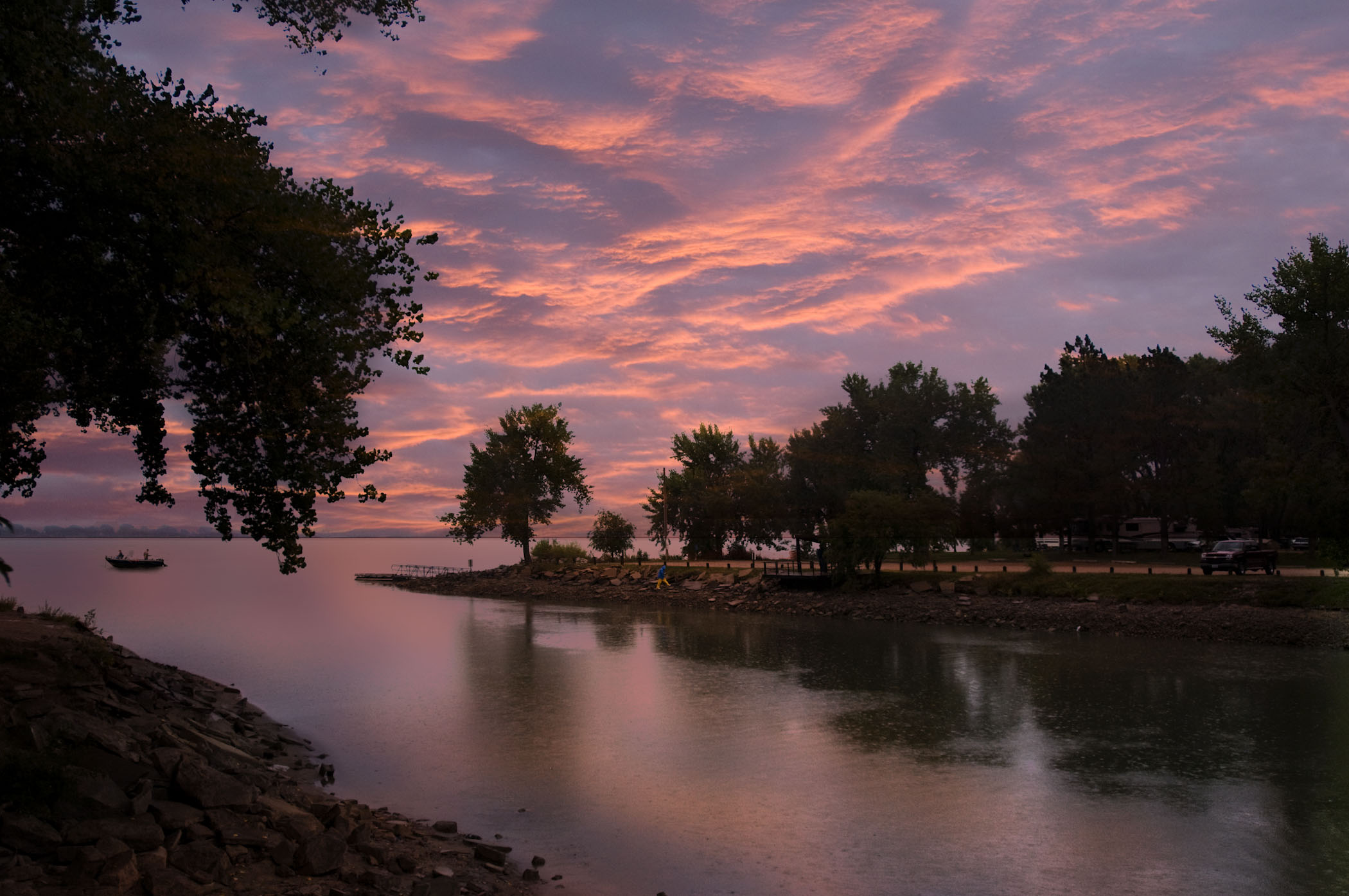 Sunset over Johnson Lake.