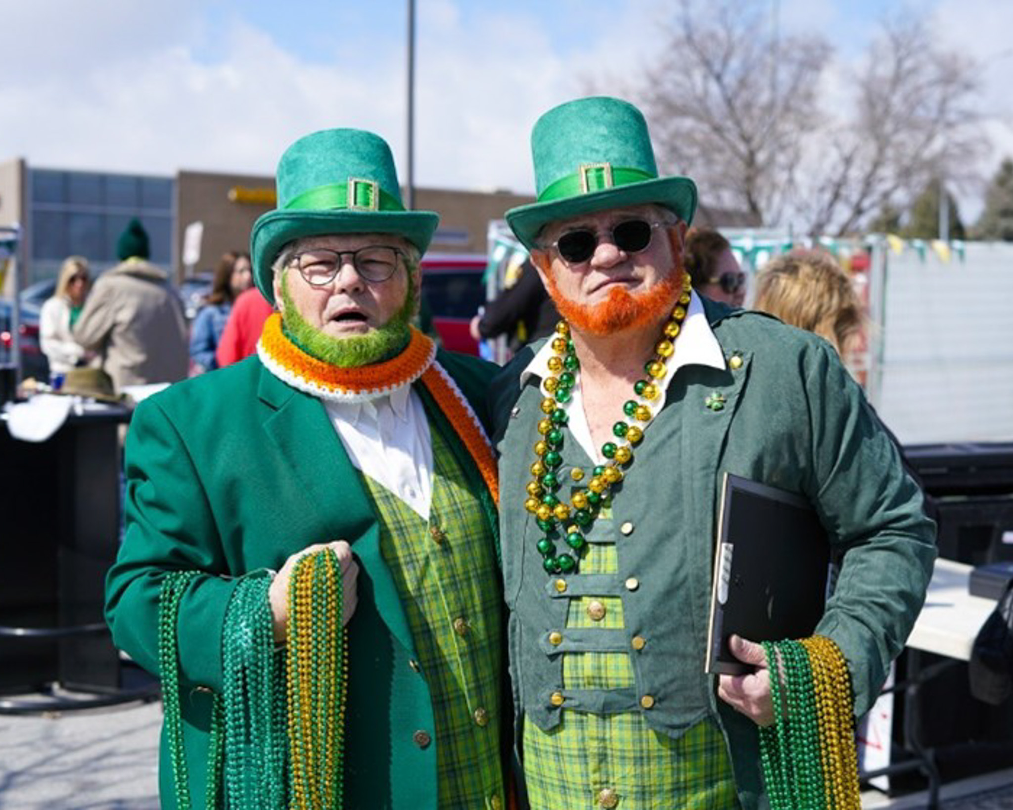 Attendees at the St. Patrick's Day Bash at Clany's Pub Pizza & Grill in Omaha, Nebraska