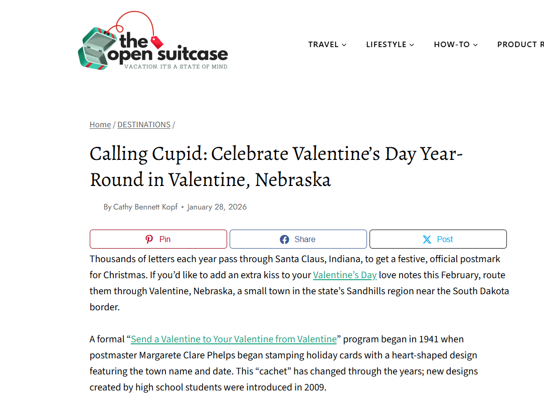 The Open Suitcase article about Valentine, NE.