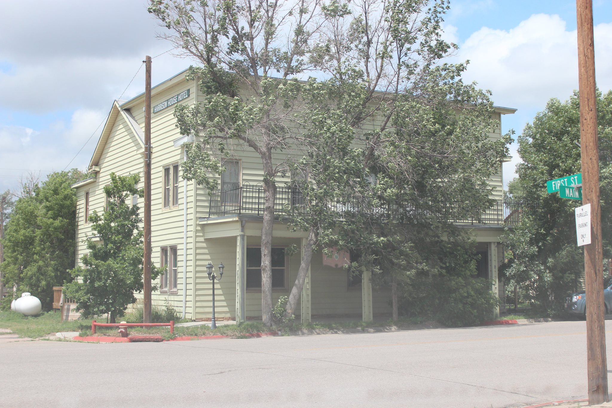 The exterior of Harrison House Hotel.
