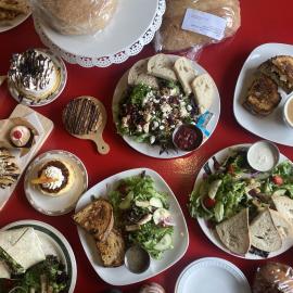 Spread of baked goods from Back Alley Bakery & Café