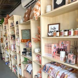 Home goods on display at Meadowlark Lane Coffee & Floral.