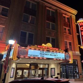 Outside view of The World Theatre.